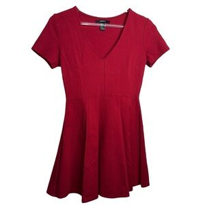 Forever 21 Red V-Neck Mini Dress